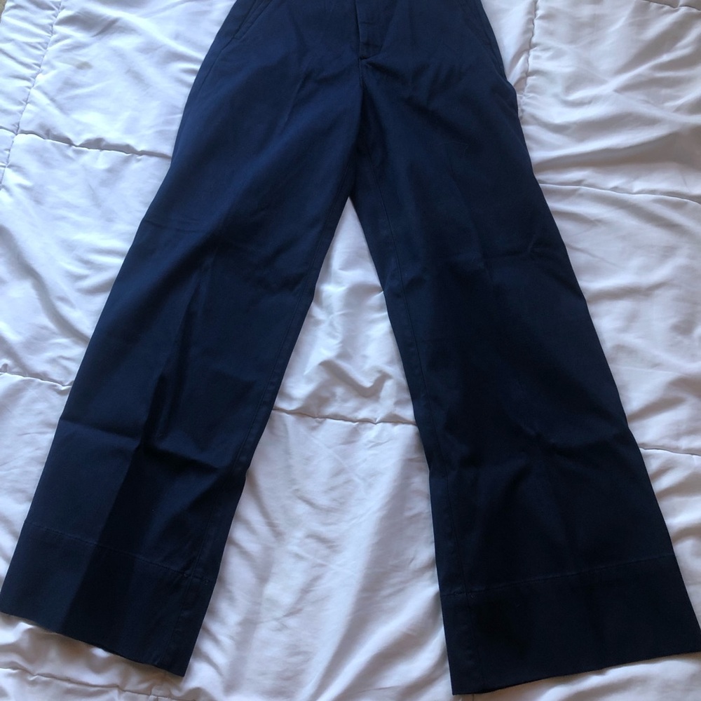 SPANX Women’s Navy Wide-Leg Trousers